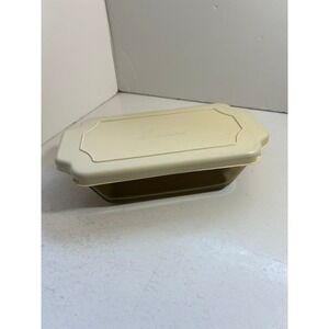 Anchor Hocking Fire-King 1.5 QT Loaf Dish Amber Glass with Lid Microwave Safe